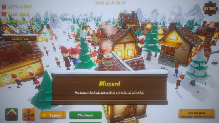 A blizzard year event warning over the village.